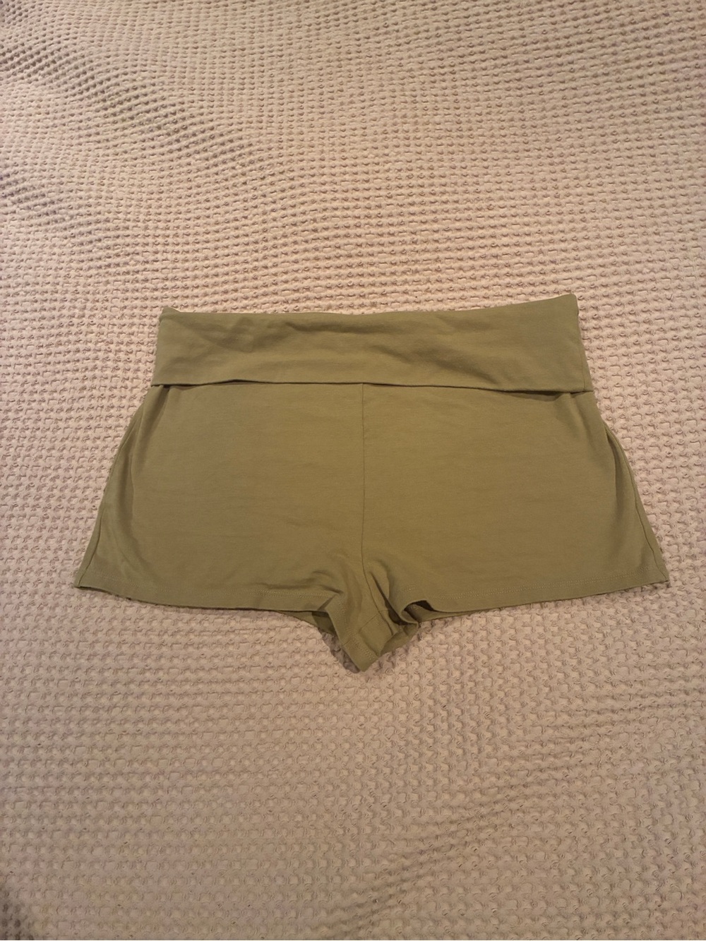 Urban Outfitters Olive Green 95% Cotton Fold-Over Shorts